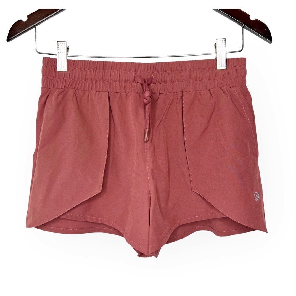 Mondetta Womens Dark Orchid Overlap Pocket Athletic Shorts S NWT